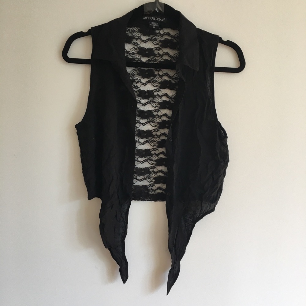 Full Lace Back Button Down Shirt